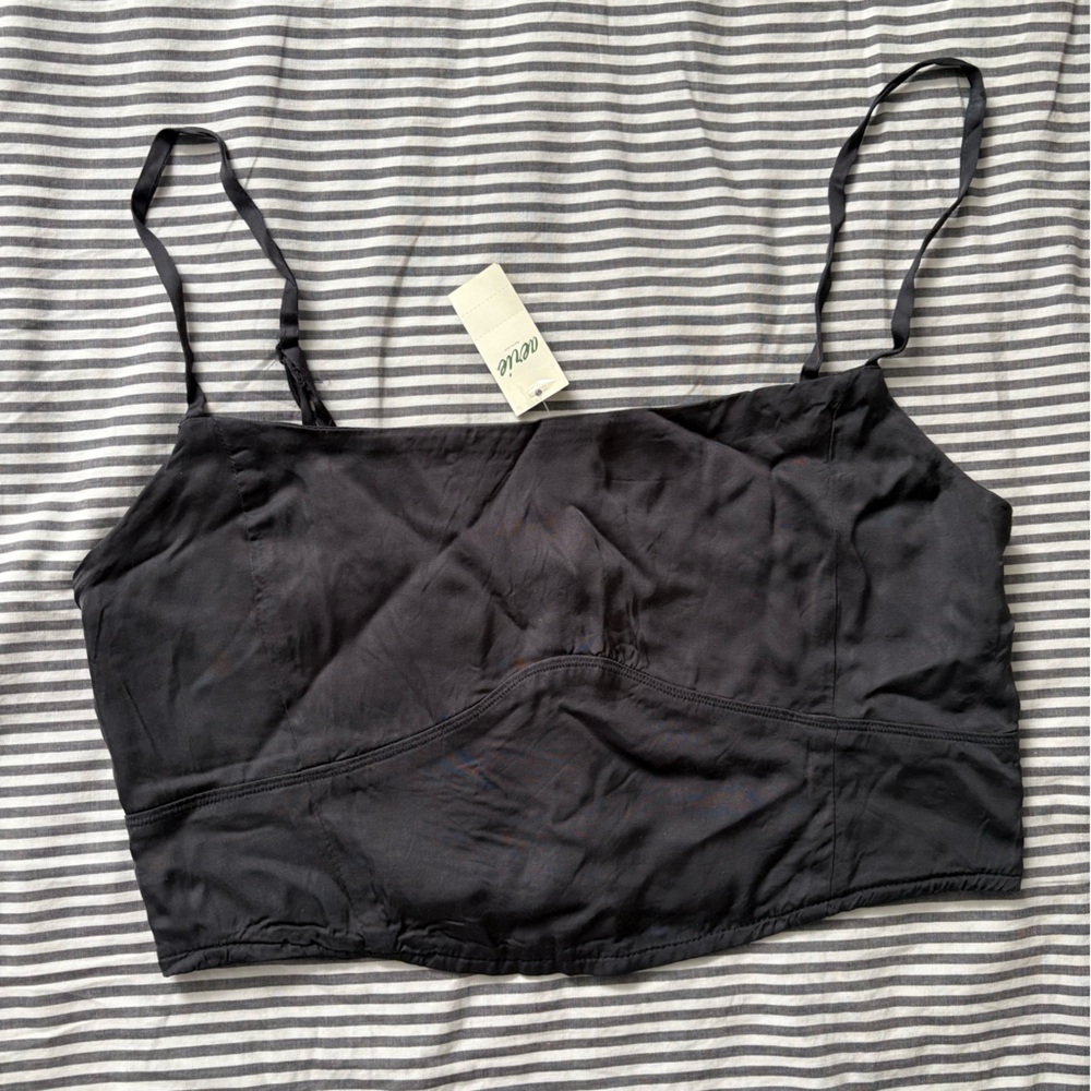 Black Spaghetti Strap Crop Top